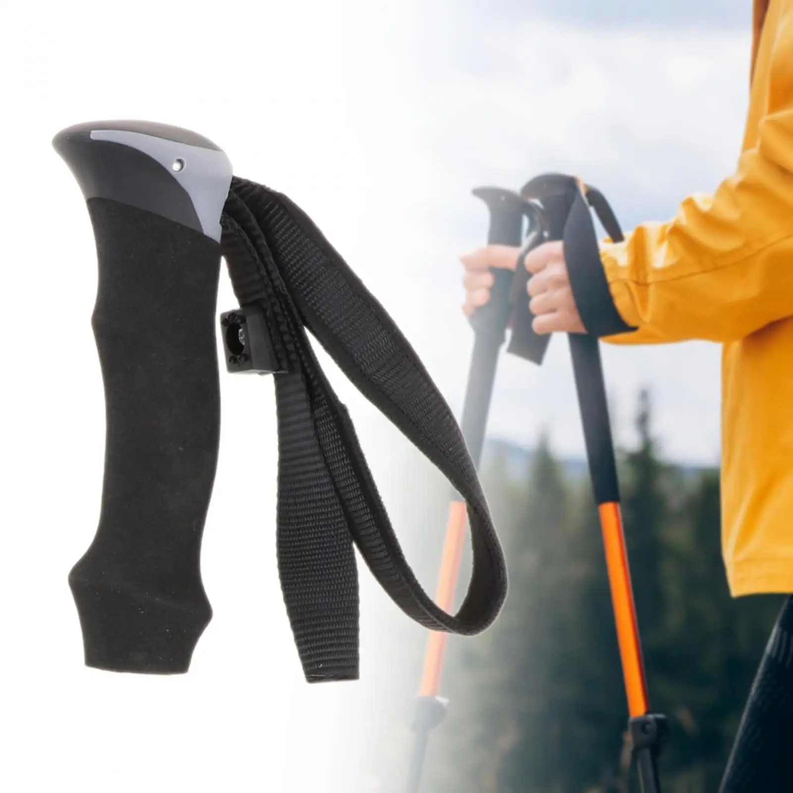Trekking Pole Handle Lightweight Portable Durable Adapter Walking Stick Handle Alpenstock Handle Grip for Travel Camping Outdoor