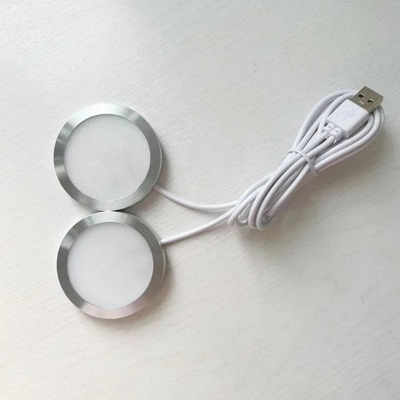 Led USB Spotlight 3W DC 5V RGB With Remote Jewelry Cabinet Showcase Counter Lamp Ceiling Mini Spot Light USB plug 2 in One 4