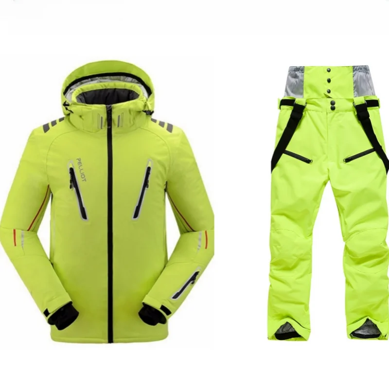 Ski Jacket Men Snow Jumpsuit New Pelliot Male Ski Suits Jacket and Pants Men's Water-proof Breathable Thermal Cottom-padded Snowboard Suit