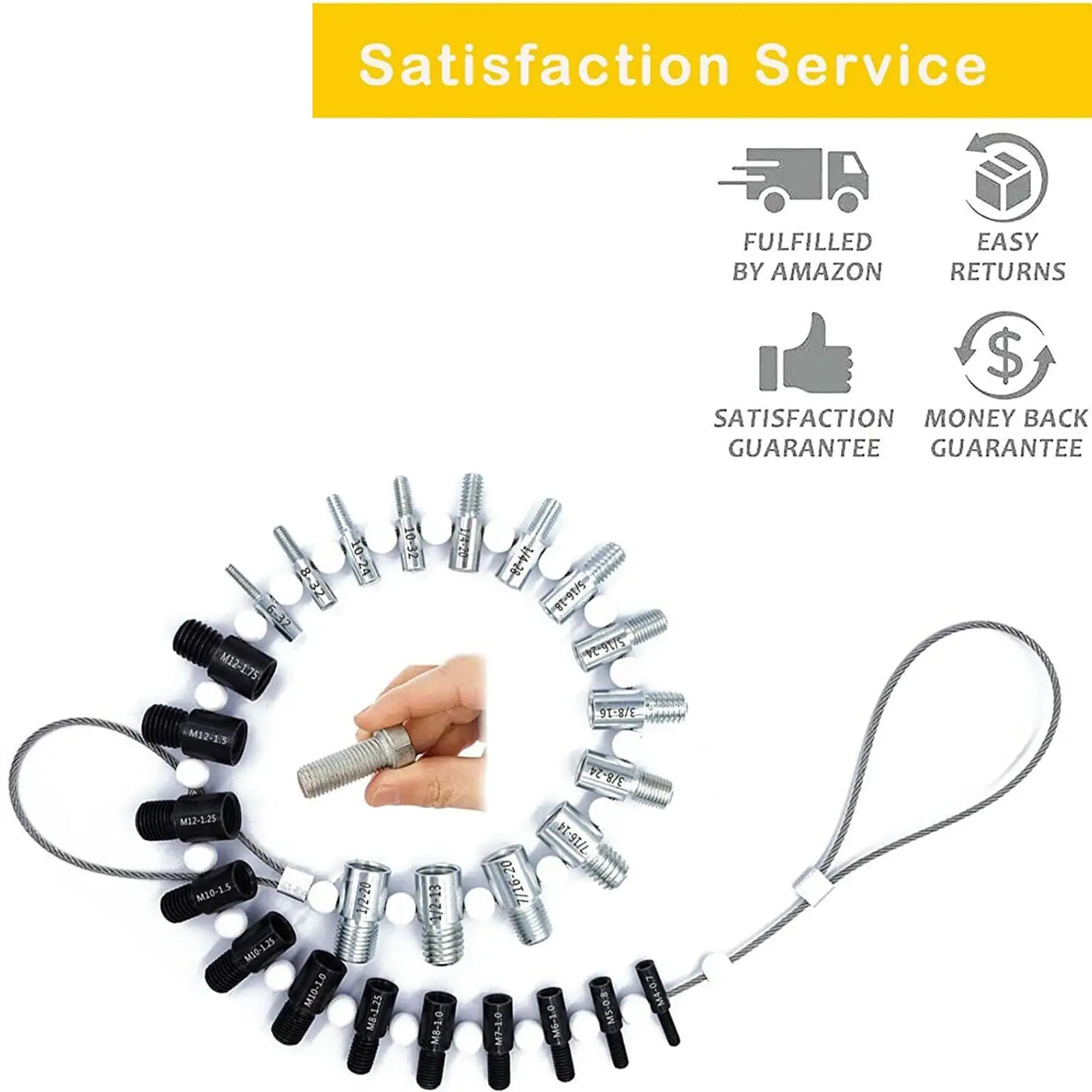 Thread Tester Bolt Nut Screw Thread Checking Checker Inspection 6-32 1/2-20 M12-1.75 M4-0.7 Inch And Metric Measuring Tools