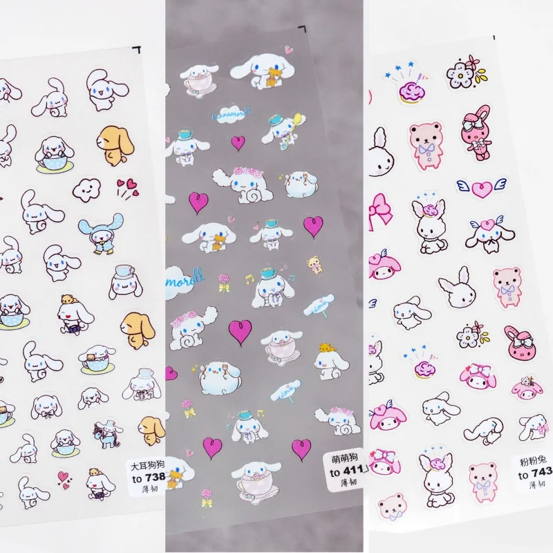 

[Meow.Sensei] Thin Tough 743 Hot Season Adhesive Cute Nail Stickers Japanese Stickers Nail Stickers Pink Rabbit