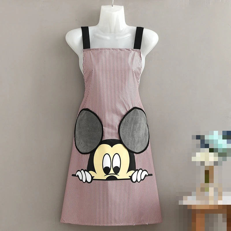 Mickey cute sweet kawaii fashion versatile anime character waterproof oilproof kitchen wipeable apron sleeveless work clothes