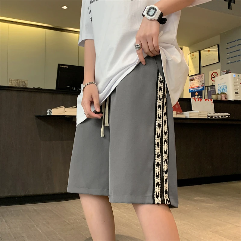 Men's Knee Length Cargo Shorts Loose BF Joggers Shorts Men Hip Hop Vacation Work Casual Short Pants Plus Size Drawstring Shorts