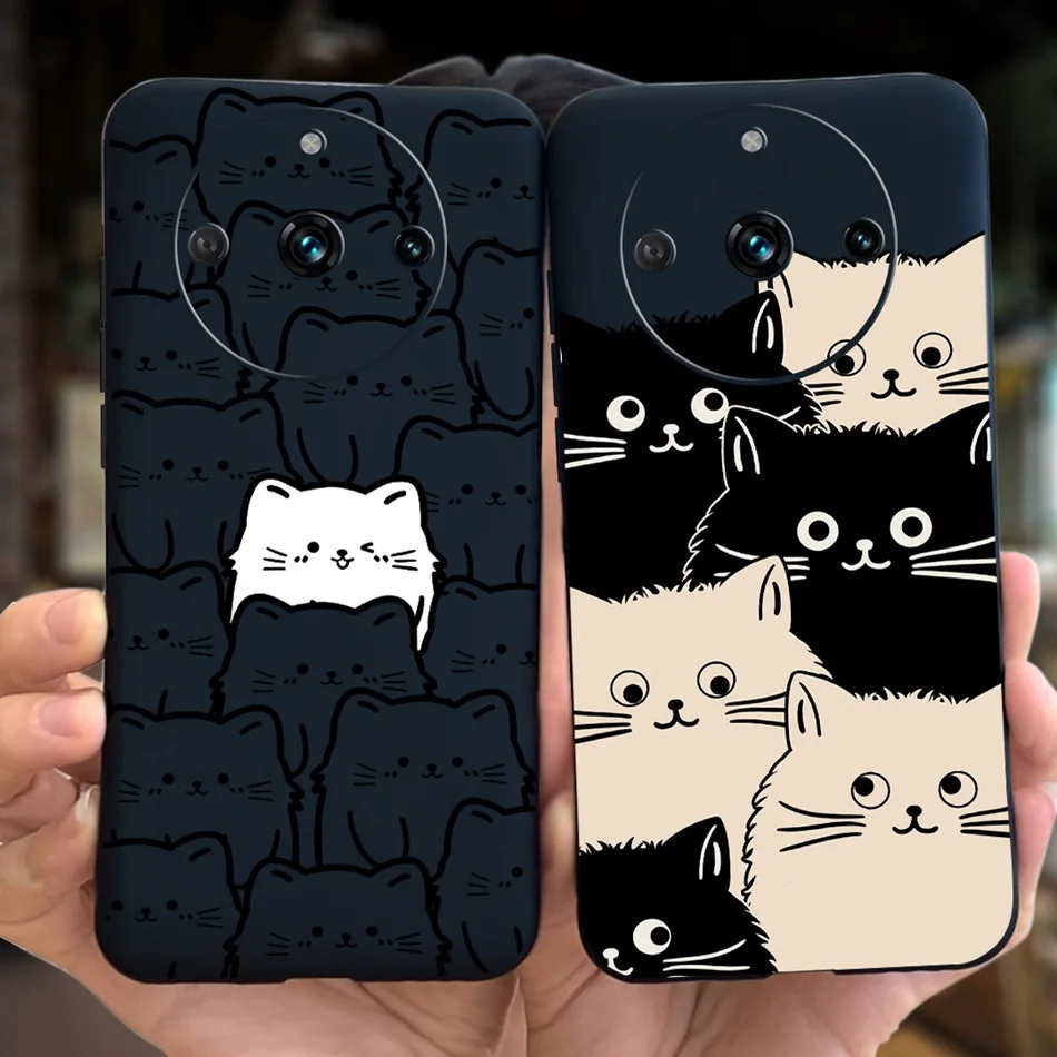 Cute Cat Painted Jelly Silicone Soft Back Cover | 5G Phone Case Bumper
