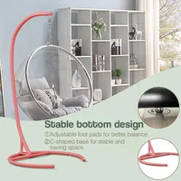 300lbs Hammock Chair Heavy Duty Hanging Chair Stand Only 360 Degree Rotation C Stand Frame, Patio Swings 2