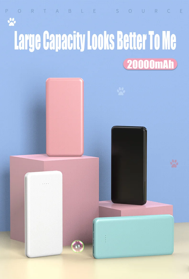 New 20000mAh Macaron Portable Power Bank Dual Output Dual Input Design 10W Fast Charger for Samsung Xiaomi External Battery Pack 1 S9da38aad36934672be4aa6015f2f3b89a
