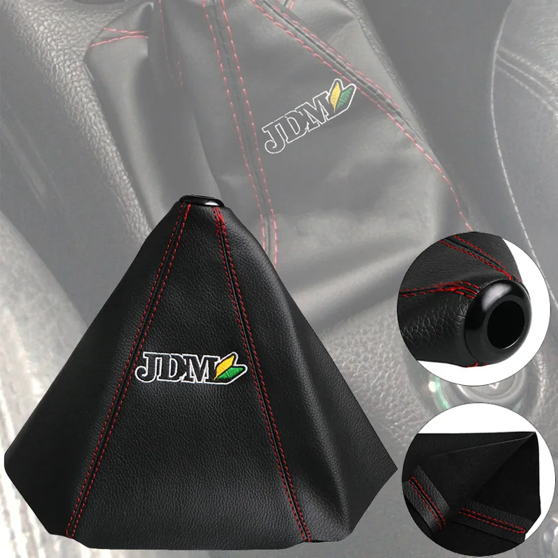 Universal JDM Car Gear Shift Knob Boot Cover Collar Leather Shifter