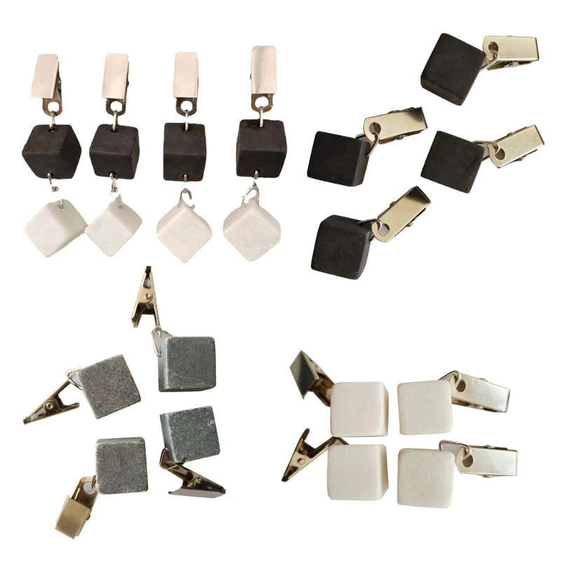 

Pack of 4 Tablecloth Weights Marble Stone Heavy Pendants Tablecloth Hangers with Clips for Outdoor Party Dropshipping