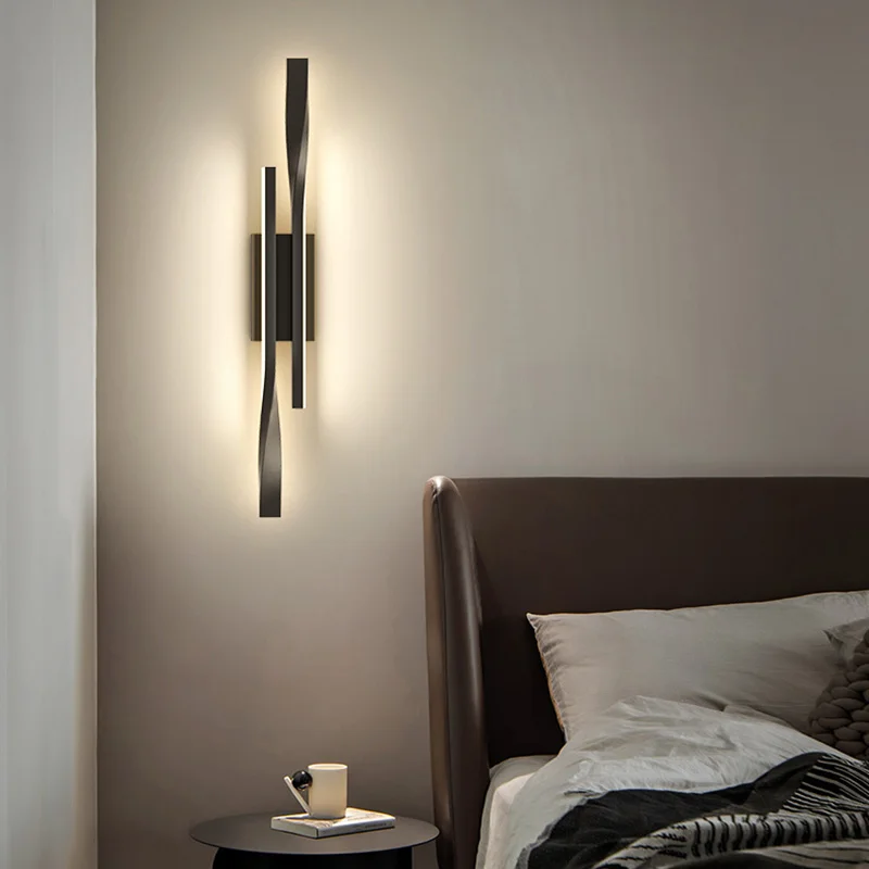 Minimalist Wall Lamp Living Room Decoration Tv Background Luxury Led Strip Creative Line Bedroom Bedside Indoor Lighting