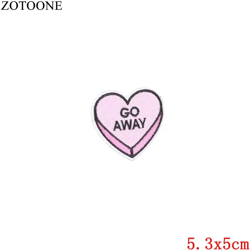 ZOTOONE 1PC Finger Parches Embroidered Iron On Patches For Clothing DIY Stripes Alien Clothes Stickers DIY Heart Badges C