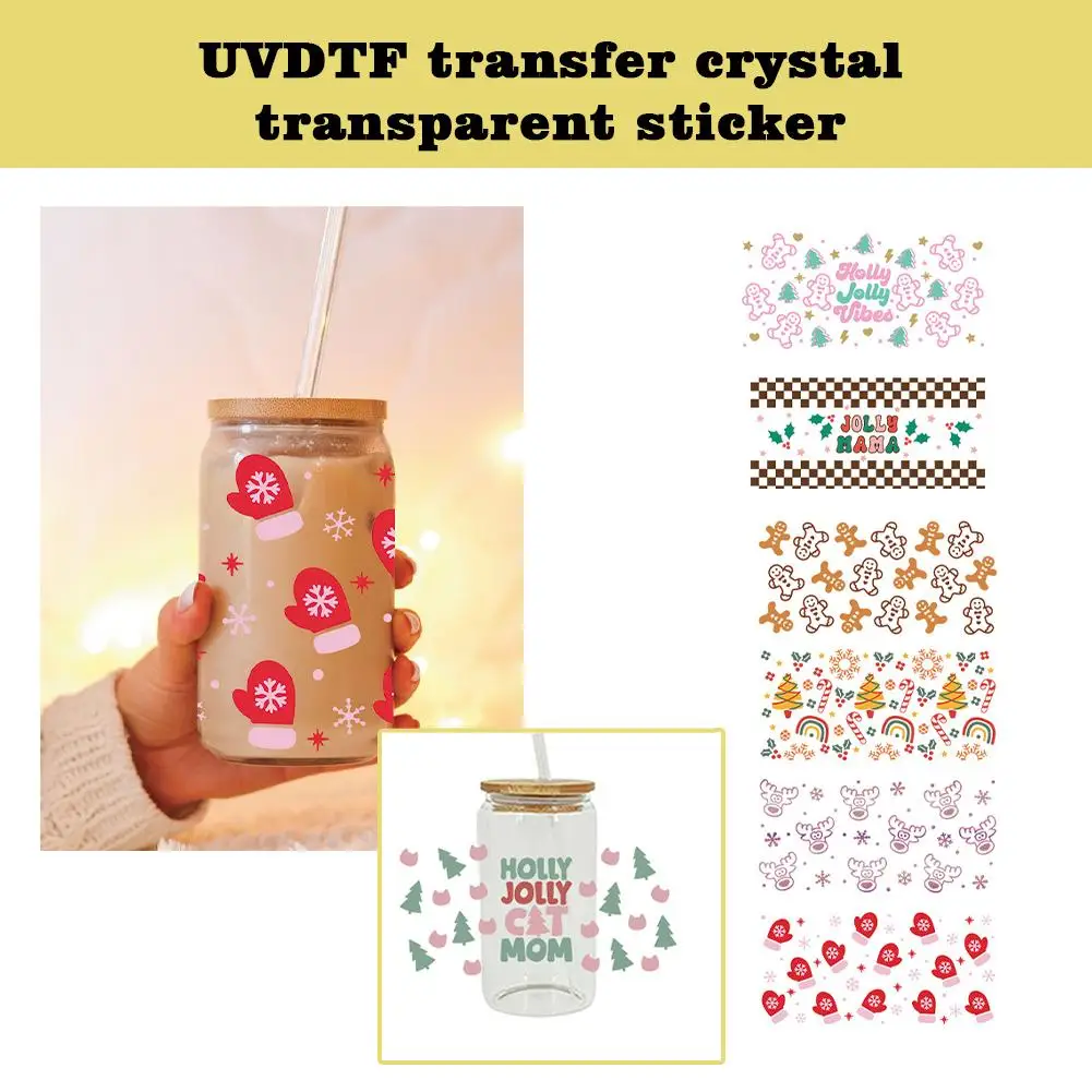 

3D UV DTF Transfers Stickers 16oz Cup Wraps Merry Christmas Printed For DIY Glass Ceramic Metal Leather Etc. D3306 E1B8