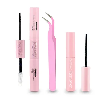 Lash Bond and Seal 8ml Individual Lashes Glue and Seal Super Strong Hold Lash Extension and Lash Glue Remover 5ml Tweezers Kit 1