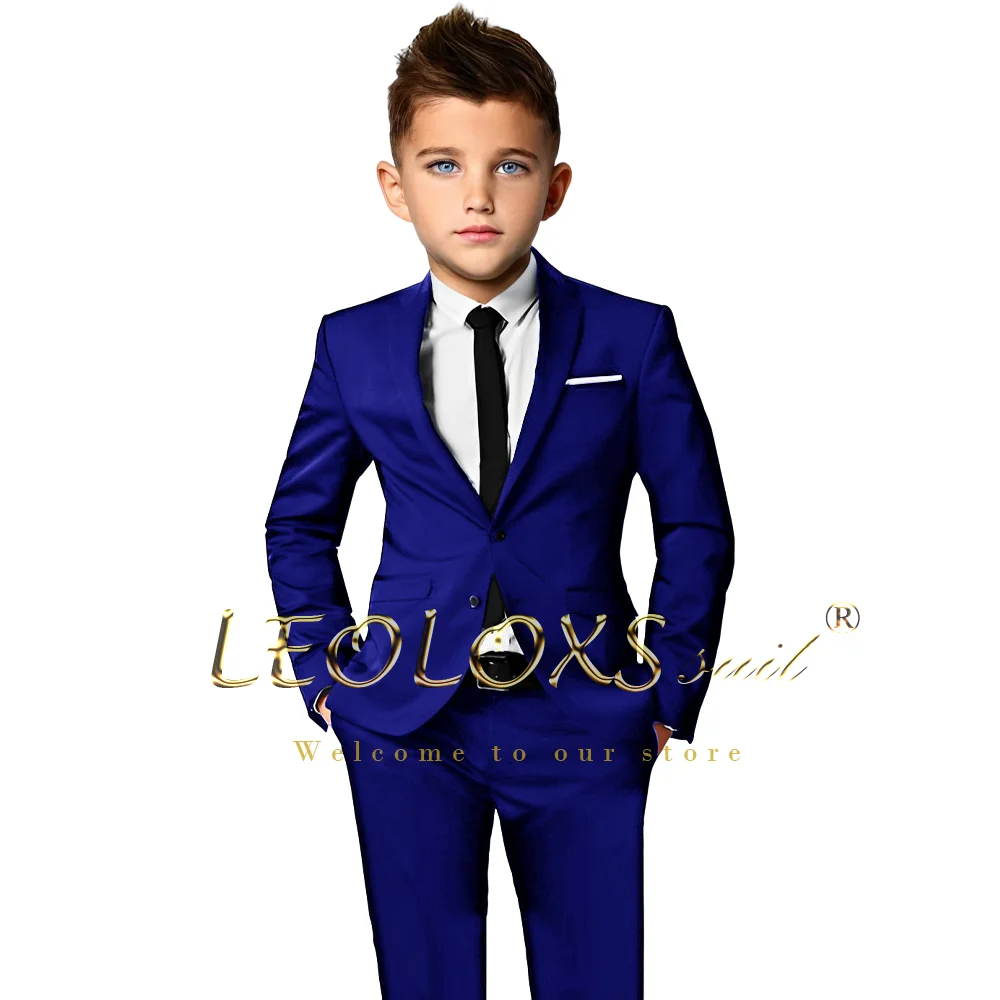Black Classic Boys 2 Piece Tuxedo Set - Suit Suit for Young Gentlemen, (Coat + Pants) Customized Suit