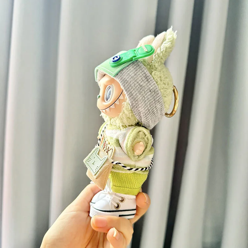 Labubu I II Idol Dolls Clothes Kawaii Green Outfit with Bag Accessories Korea Kpop Doll Clothing Mini Plush Doll Universal 18 S9da402d9a4404ef5aadd1c88ff7b15d9t