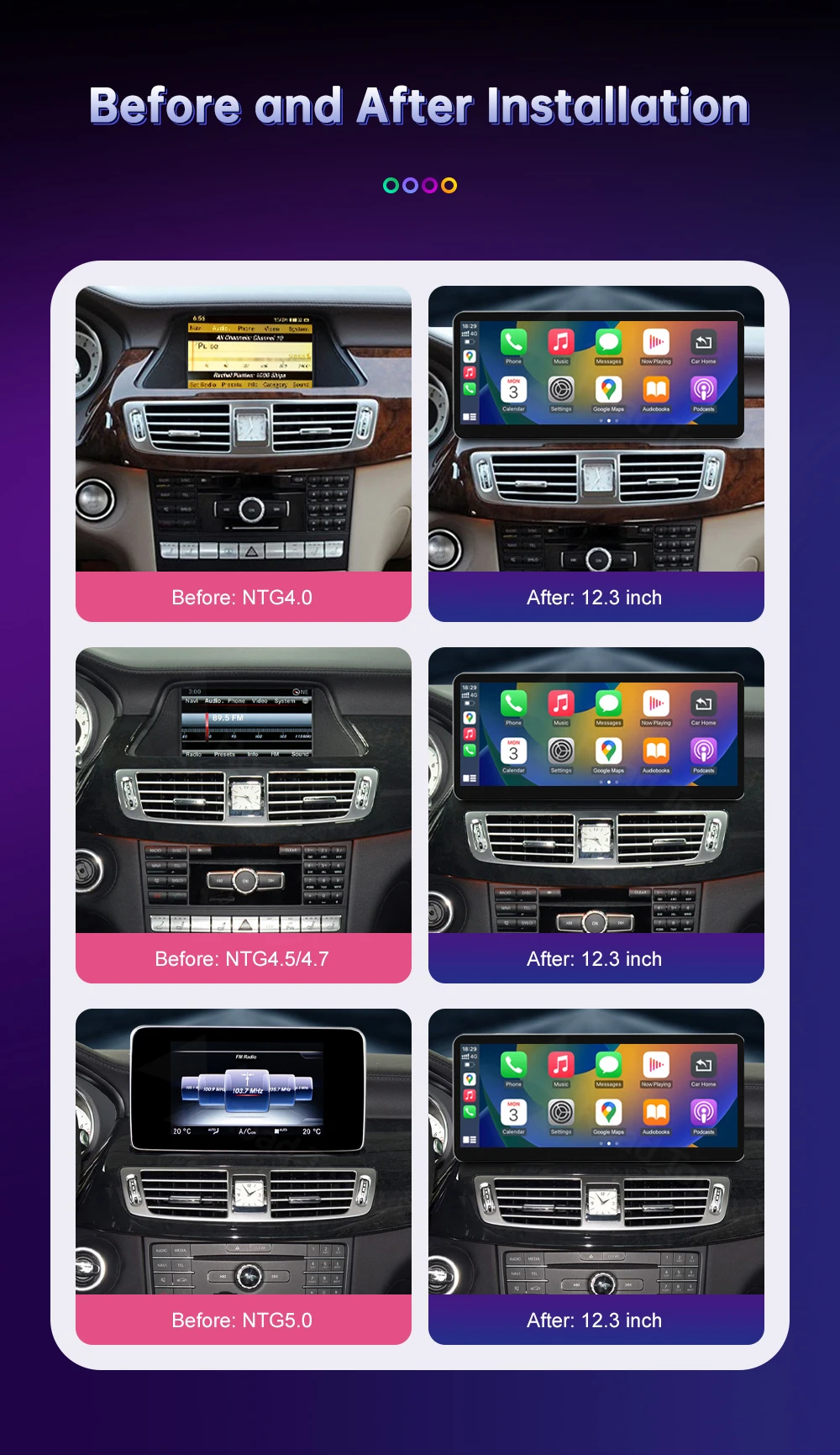 Linux Touchscreen-Radio für Mercedes Benz CLS W218 2010-2018 Android Auto Wireless CarPlay Airplay Mirroring Auto-Multimedia – Detail 4