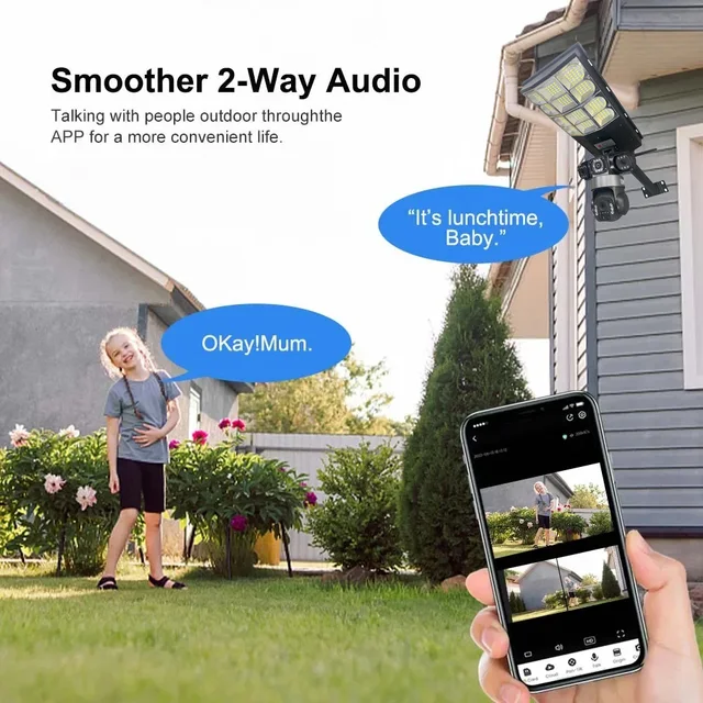 Solar LED Street Lamp 4G Camera Sim Card 3-Lens APP Control PIR Human Detect Security Alarm CCTV Night Vision Outdoor Recorder 2