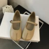 Novelty Split Toe Flat Shoes Woman Quality Leather Mary Janes Japanese Style Trotters Flats Ankle Bele Tabi Ninja Loafers Women 3