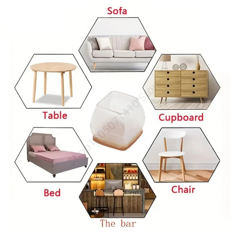 Silicone Furniture Leg Protectors - Non-Slip, Anti-Noise, Floor-Safe Pads (16-Pack)