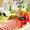 Retro Colorful Striped Carpets Large Area Living Room IG Decoration Thickened Winter Rugs Cloakroom Bedroom Holiday Stylish Mat 1