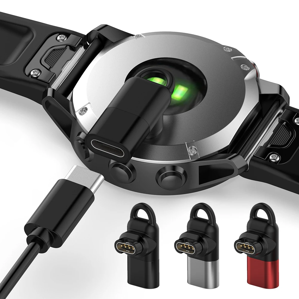 Charging Stand Garmin Fenix 7 7X 6 6X EPIX Type C Female to 4pin Charger Adapter Forerunner 255 Watch Charging Converter