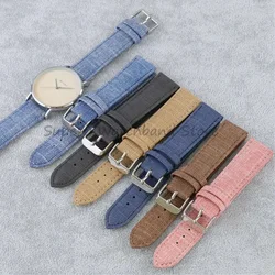 10 12 14 16 18 20 22mm Vintage Denim Pattern Watch Strap Soft Band for Men Women Universal Bracelet Watch Accessories