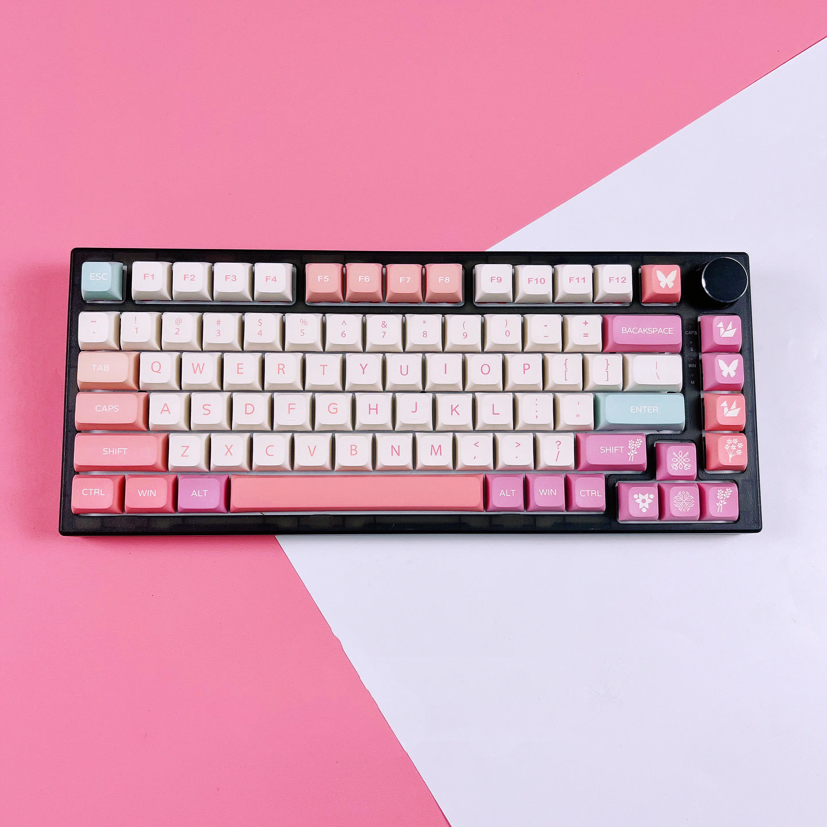 

135 Keys Sunset Theme Keycaps Pink White PBT Keycaps Dye Sublimation XDA Profile Mechanical Keyboard Keycaps For MX Switch