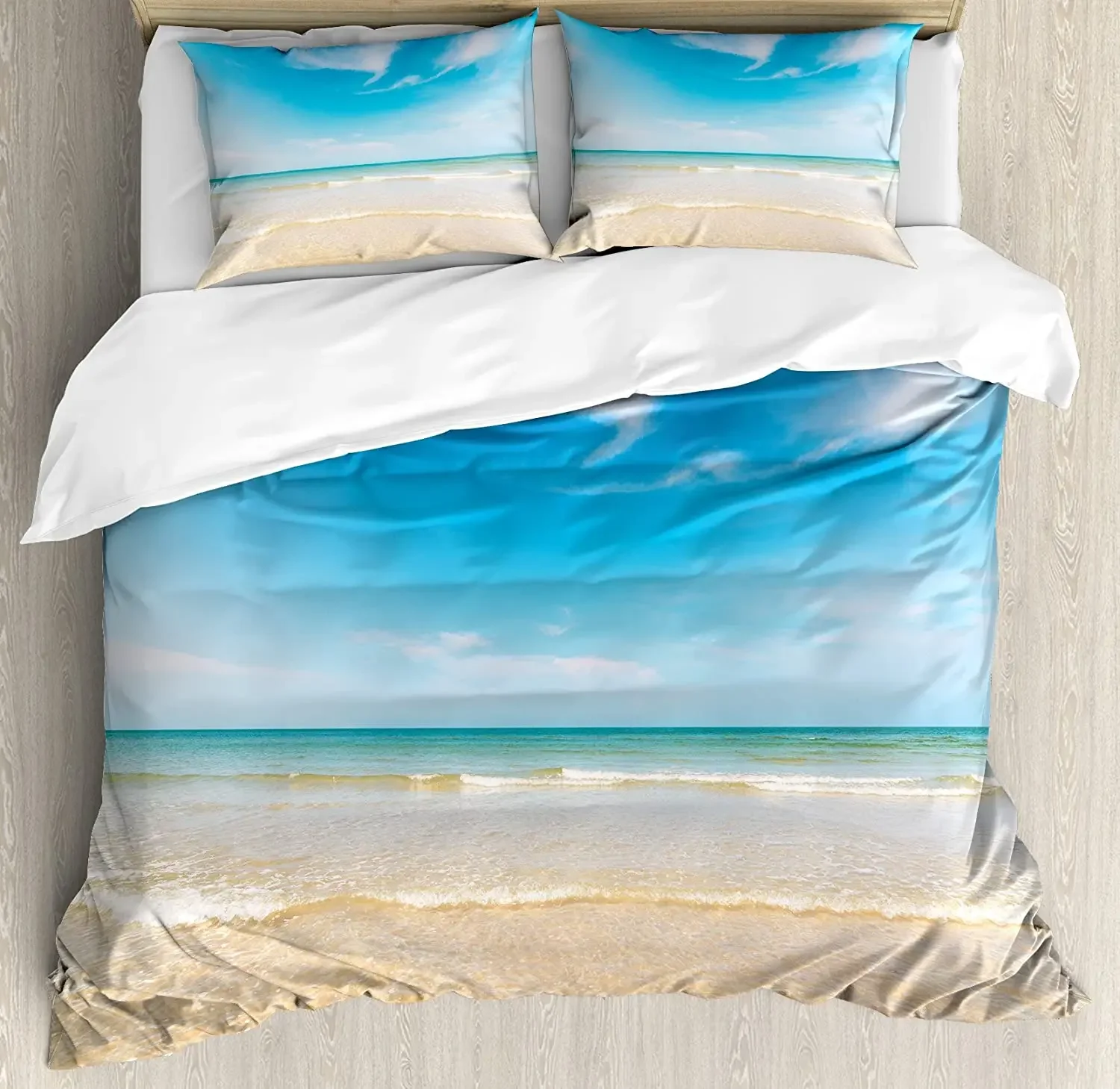 

Ocean Bedding Set For Bedroom Bed Home Sea and Sky Landscape at the Beach in Tropical Exo Duvet Cover Quilt Cover And Pillowcase