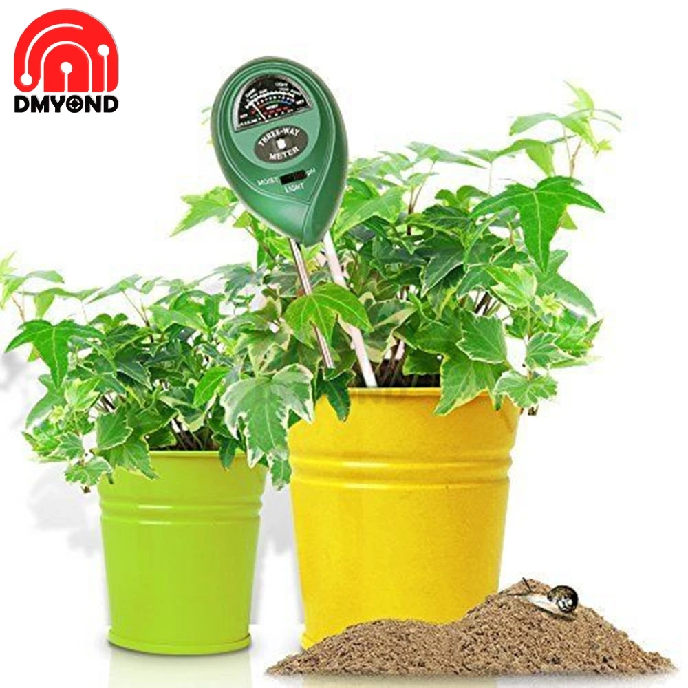 3 in1 Moisture Sunlight PH Meter Soil Water Acidity Humidity Light PH Test Garden Plants Flowers Moist Tester Testing Instrument