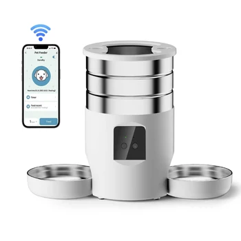 4.5L smart pet feeder with dual bowls