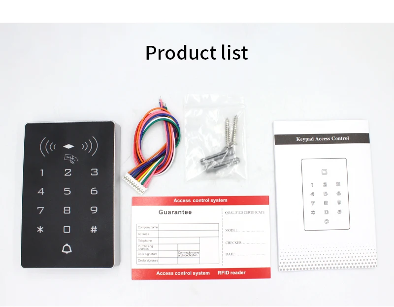 K8 2000 Users 125kHz / 13.56MHz RFID Keypad Stand Alone Access Control Panel Wie