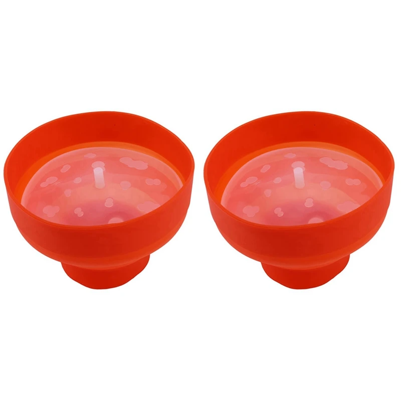 2X Popcorn Microonde Silicone Pieghevole Cucina Rossa Strumenti Facili Fai Da Te Popcorn Secchio Ciotola Maker Con Coperchio