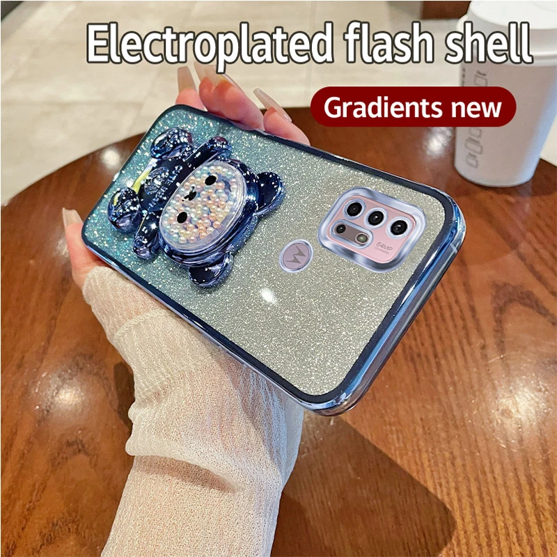 Sparkling Bear Bling Silicone Phone Holder Case
