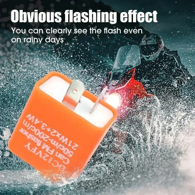 Motorcycle LED Turn Signal Flasher Relay Adjustable Turn Signal Controller Relay Conversion Fix Motor Turn Signal Hyper Flash
