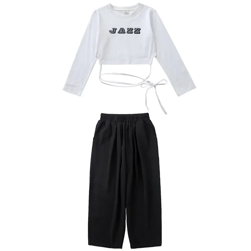 Girls Jazz Dance Performance Clothing Celebrities Crop Tops Children Streetdance Wear Training Clothes Hip Hop Dance Costume