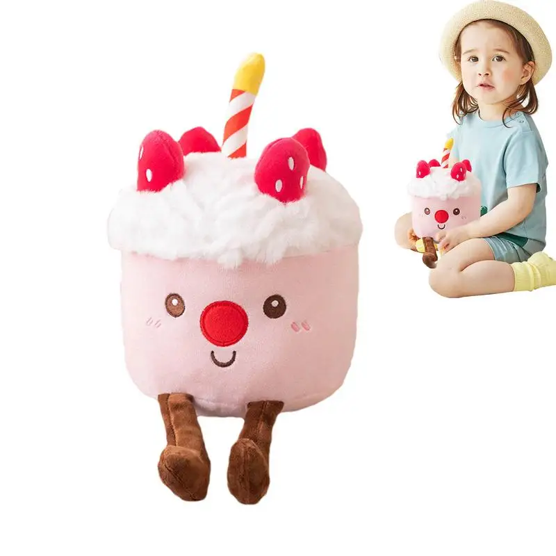 

Birthday Cake Food Plush Stuffed Plushies Throw Pillow Doll Toy Stuffed Figure Cute Smile Cake Pillow Cuddly Soft Food Plushies