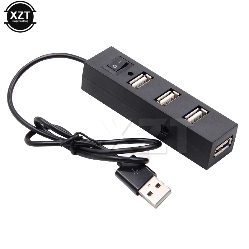 

High Quality 4 Port USB 2.0 High Speed Hub With Power Switch For Windows 98/SE/2000/Me/XP/Vista/7 PC