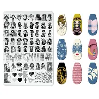 Cartoon Character Halloween Nail Art Stamping Plate Template Wizarding Animals Heart Image Stencil Mold Nail Printing Tools Draw 1