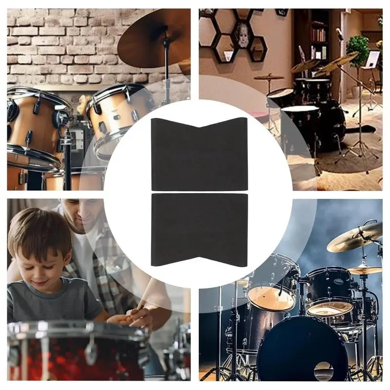 Bass Drum Rug Block Kick Pedal Fixer Slide Prevention 2X Blocks For Double Kick Pedal Hi-Hat Stand Keyboard Electric Bass
