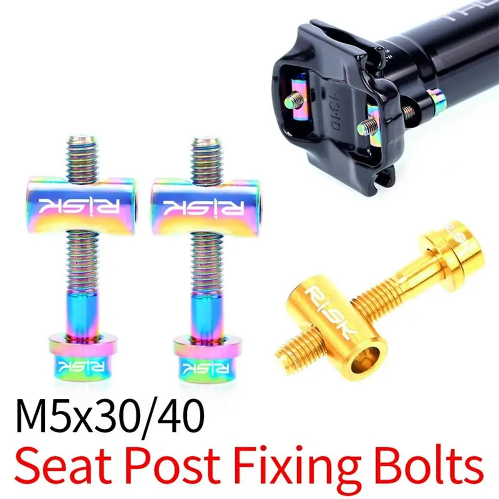 

2pcs Bike Seat Post Fixed Bolts Titanium Alloy M5x30/40mm Road Bicycle Seatpost Saddle Fixed Screws