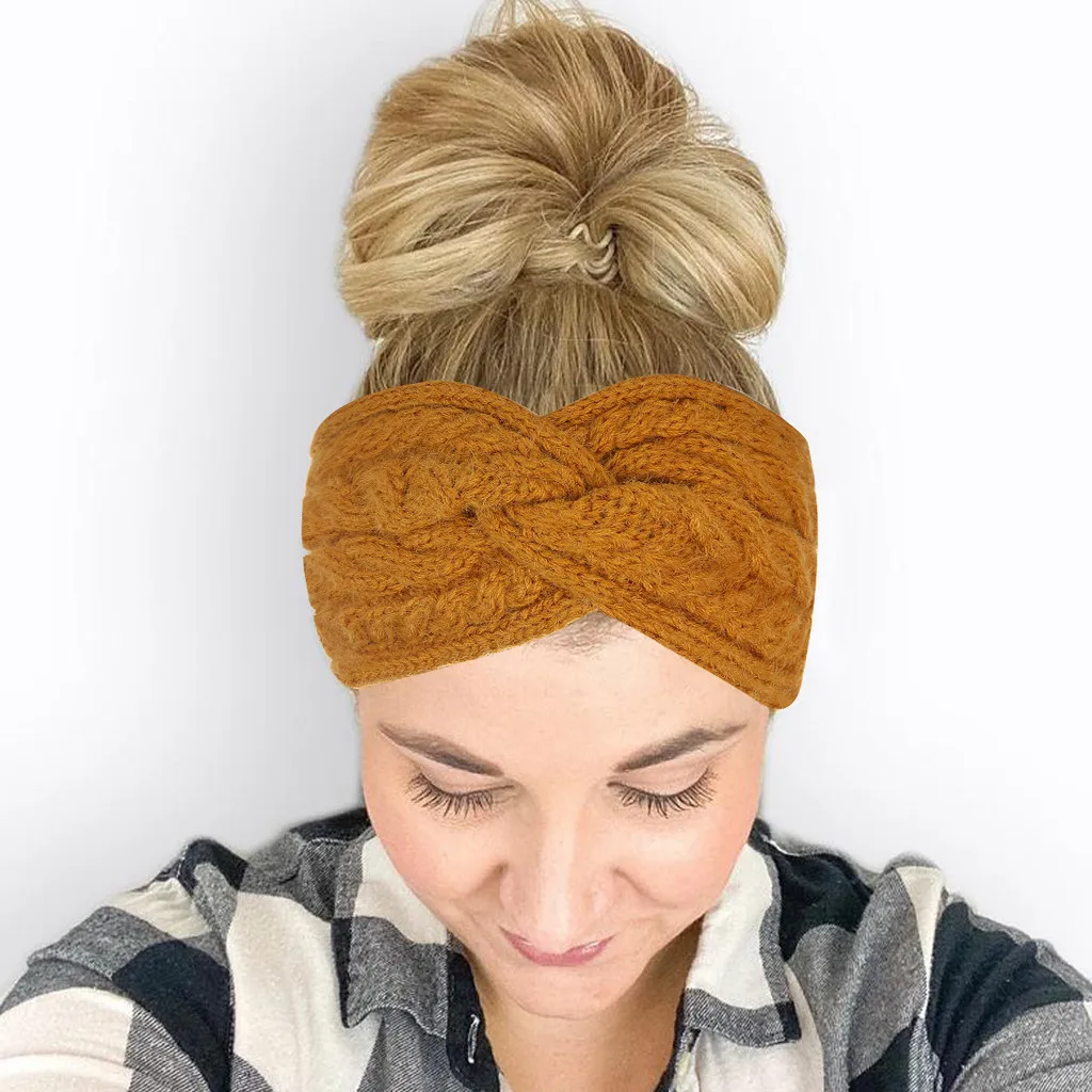 Yoga Headbands Winter Wide Knitted Sport Headband Headband Women Hairband Knitting Handmade Keep Warm Sport Fashion sports headbands