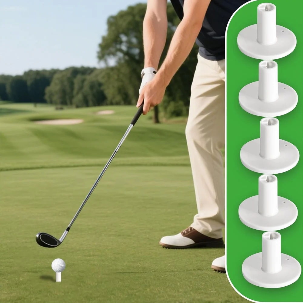 5Pcs Professional Rubber Golf Tees Holder For Golf Driving Range Tee Practice Tool White Indoor Outdoor Practice Mat