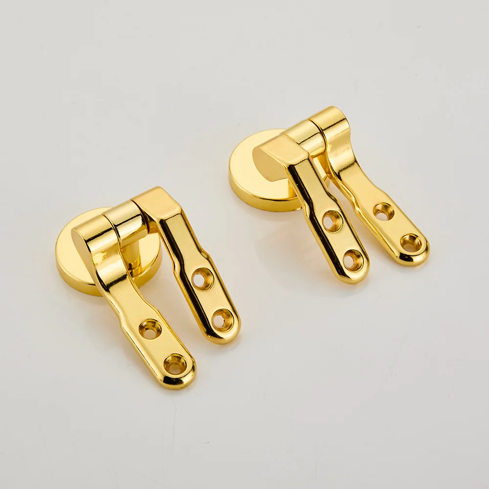 Universal Toilet Seat Hinges Replacement Hinges Set Toilet Lid Accessories Repair Kit Fits Most Seats Cover Lid Gold Black