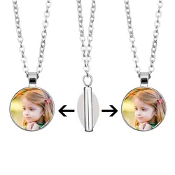 Diy Creative Handmade Double-Sided Custom Pendant Necklace Personality Cute Baby Children Family Couple Art Crystal Photo Jewelr