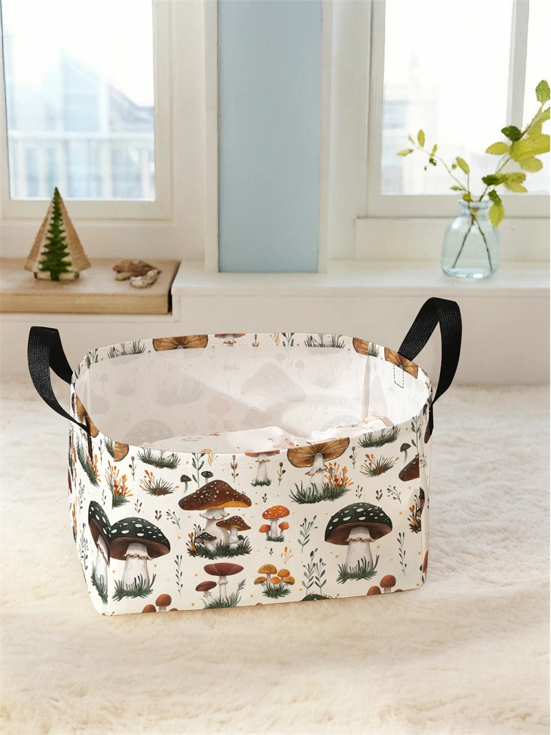 Storage box, underwear, socks, baby toys, storage basket with handle, simple printed decorative storage basket