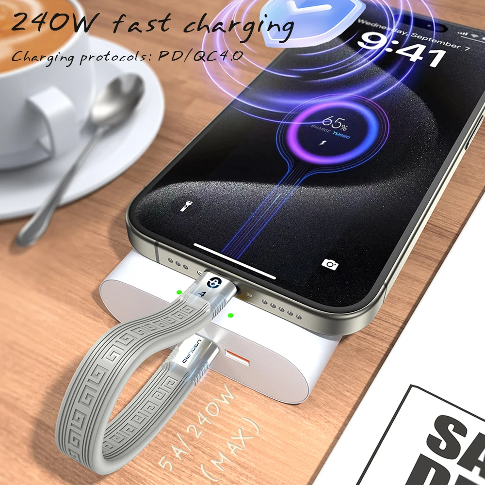 Câble Usb C Court, 13Cm Câble Usb4 Compatible Avec L Thunderbolt 43 Cable Usbc Vers Usbc Pour Tous Les Appareils Usbc Supporte Otg40gbps 240w 8k A 60hzecran 8kbleunoir