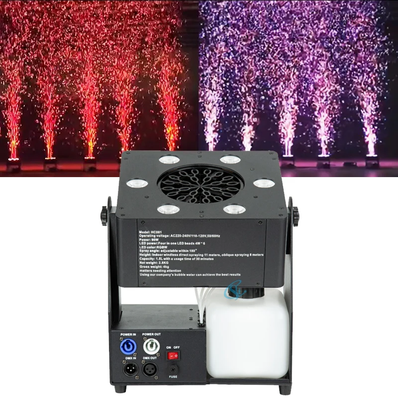 Mini LED 6x4W RGBW Bubble Machine Concert Party Stage Machine  Bubble Machine DM