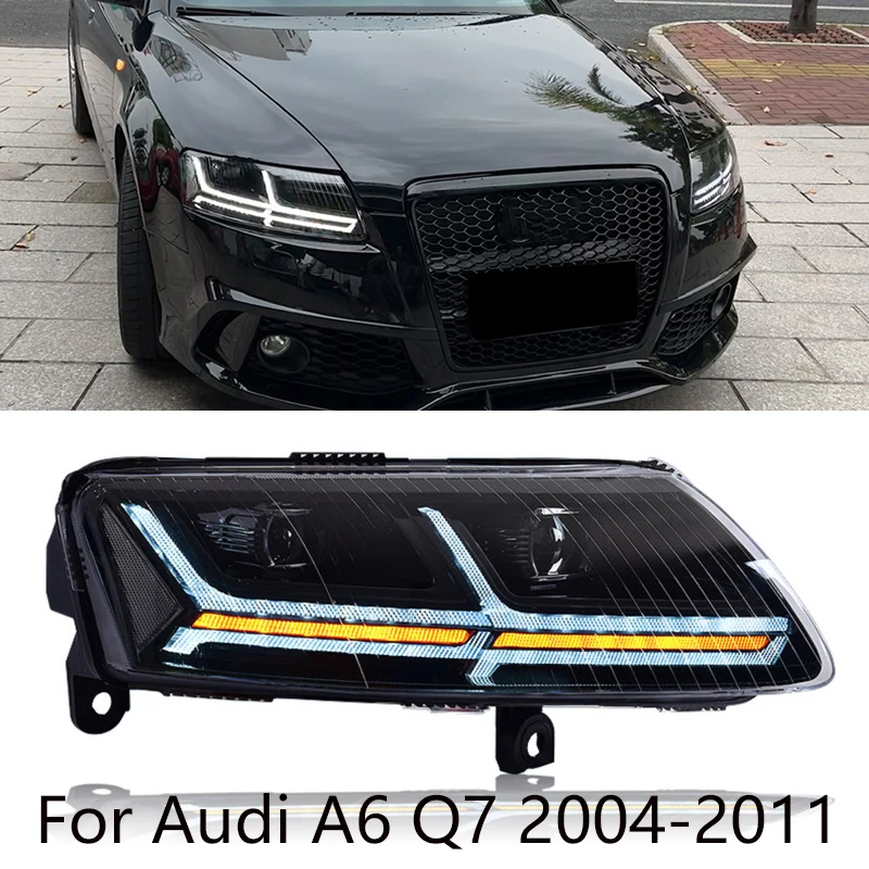 

Автостайлинг для фар Audi A6 2005-2011 A6 C5 C6 светодиодный фары динамический сигнал анимация DRL биксенон автофара сигнал поворота