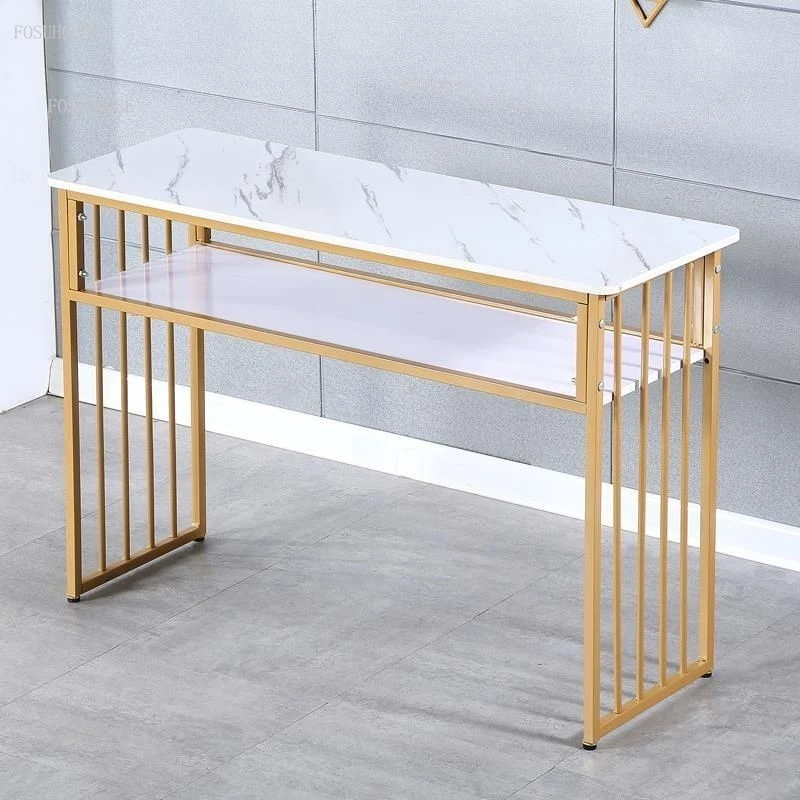 American Double Nail Tables and Chair Set Light Luxury Single Economical Manicure Table Double-layer Professional Manicure Table