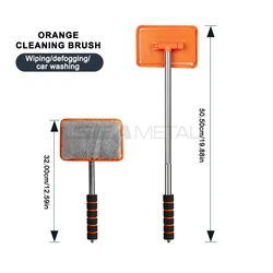 SEAMETAL Telescopic Windshield Defogging and Cleaning Brush (Orange)