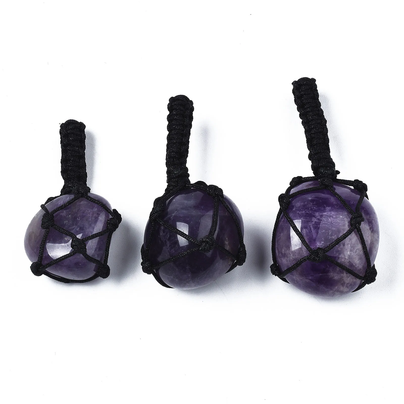 10pcs Natural Stone Rose Quartzs Irregular Charm Pendants With Woven Nylon Thread for Diy Jewelry Making Necklaces Accessories